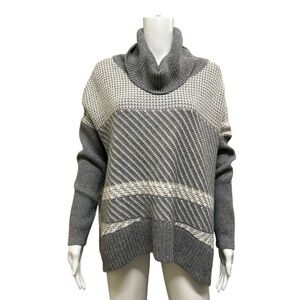 Camber & Grace Gray Cowl Neck Split Side Oversized Sweater Size S